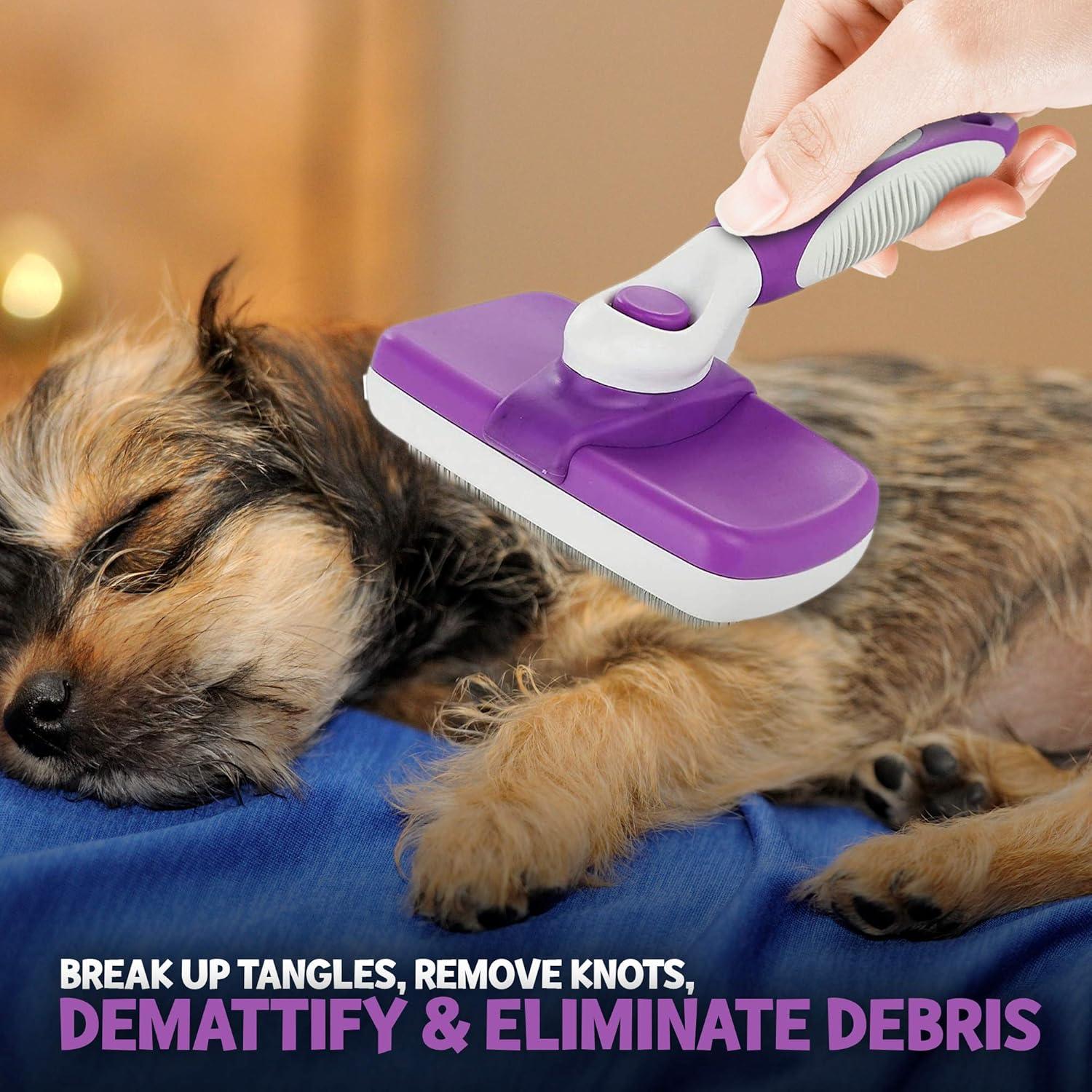 Cepillo Desenredante Autolimpiante Poodle Pet 16.5 cm