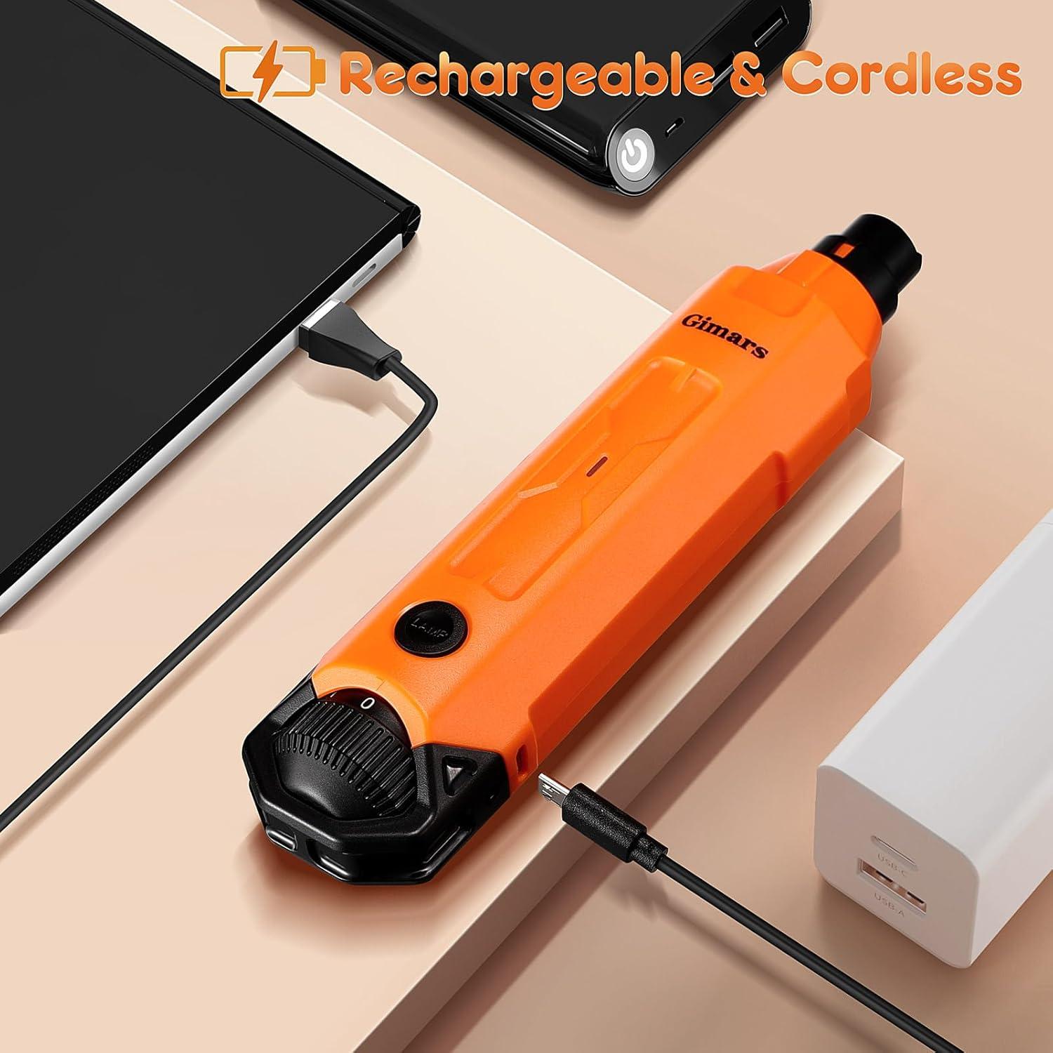 Molinillo de Uñas Gimars Ajustable 6 Velocidades 12000rpm USB