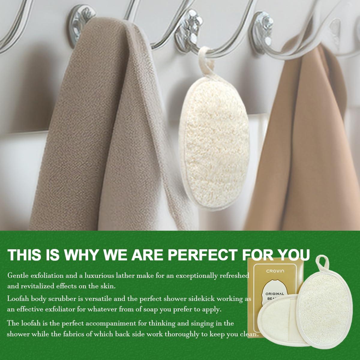 Esponja Exfoliante Natural Loofah CROVIN - Paquete de 2