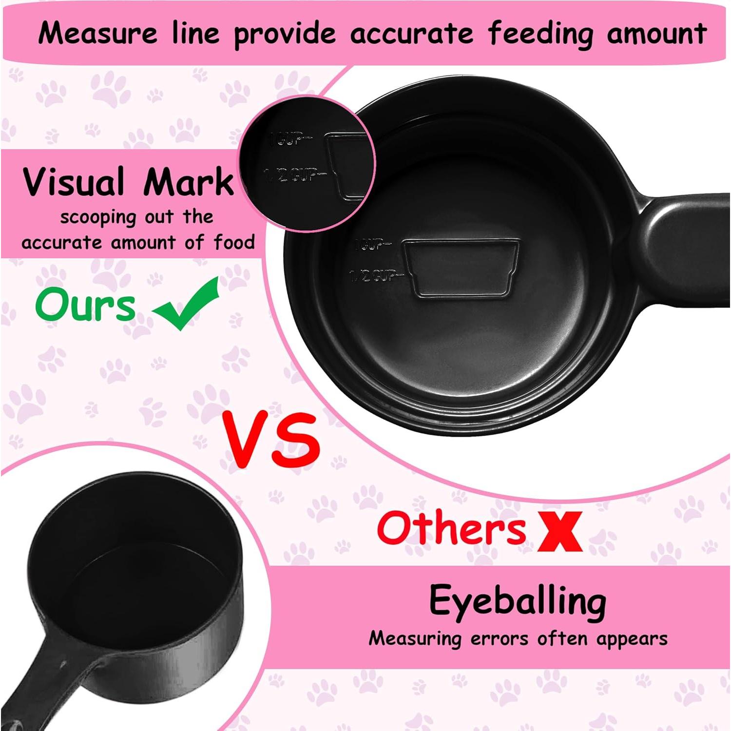Cuchara Medidora de Comida para Mascotas Joyinjojo 1 Taza Negra