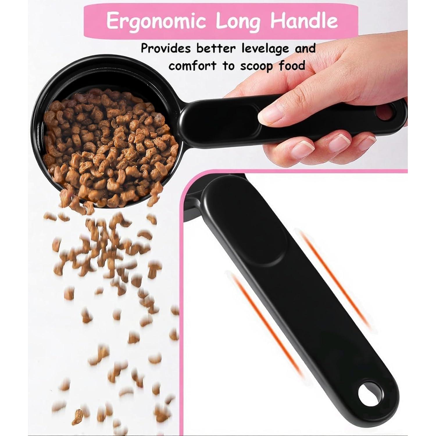 Cuchara Medidora de Comida para Mascotas Joyinjojo 1 Taza Negra