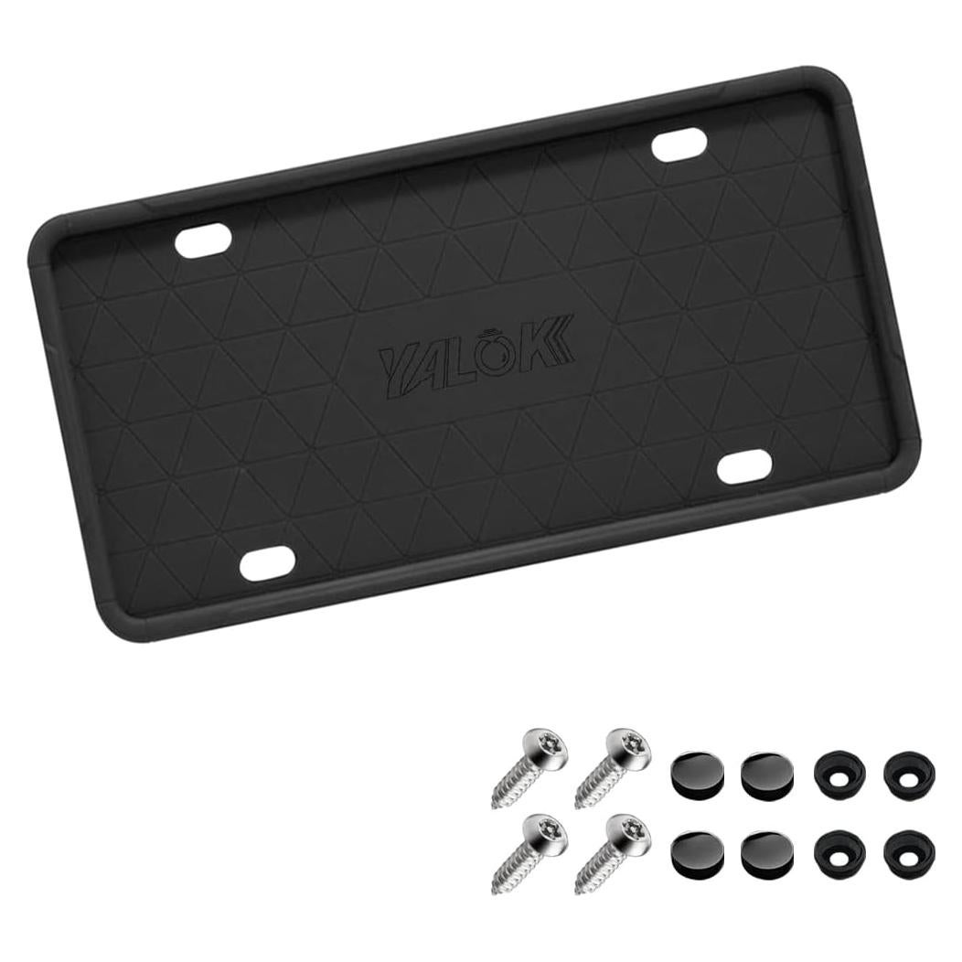 Marco de Placa de Licencia de Silicona YALOK Negro Universal