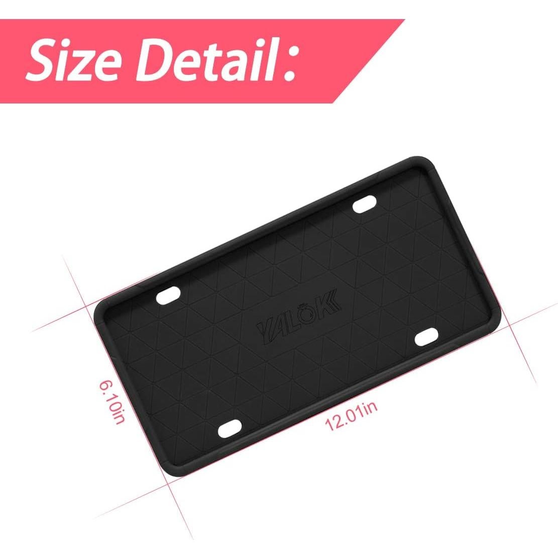 Marco de Placa de Licencia de Silicona YALOK Negro Universal