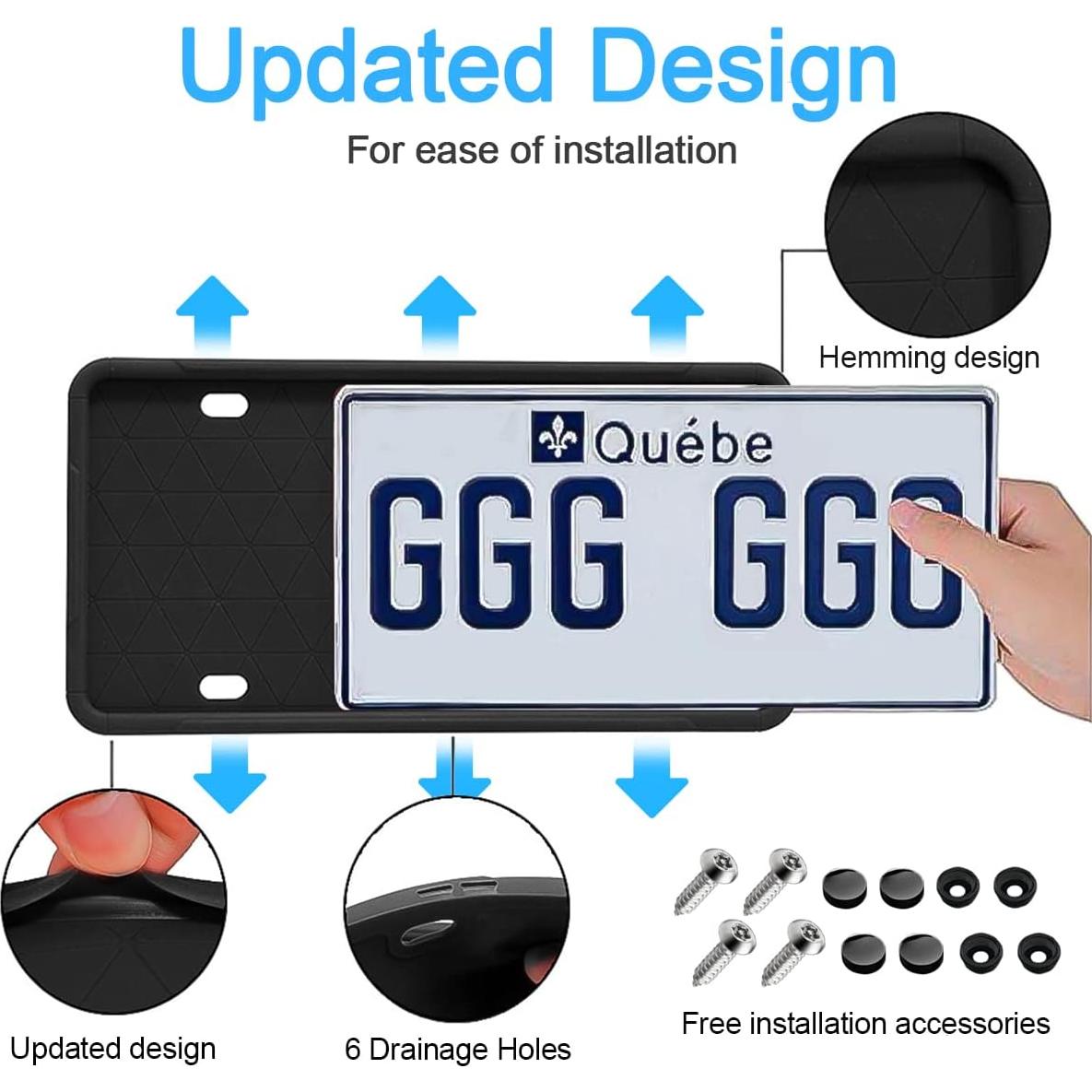 Marco de Placa de Licencia de Silicona YALOK Negro Universal