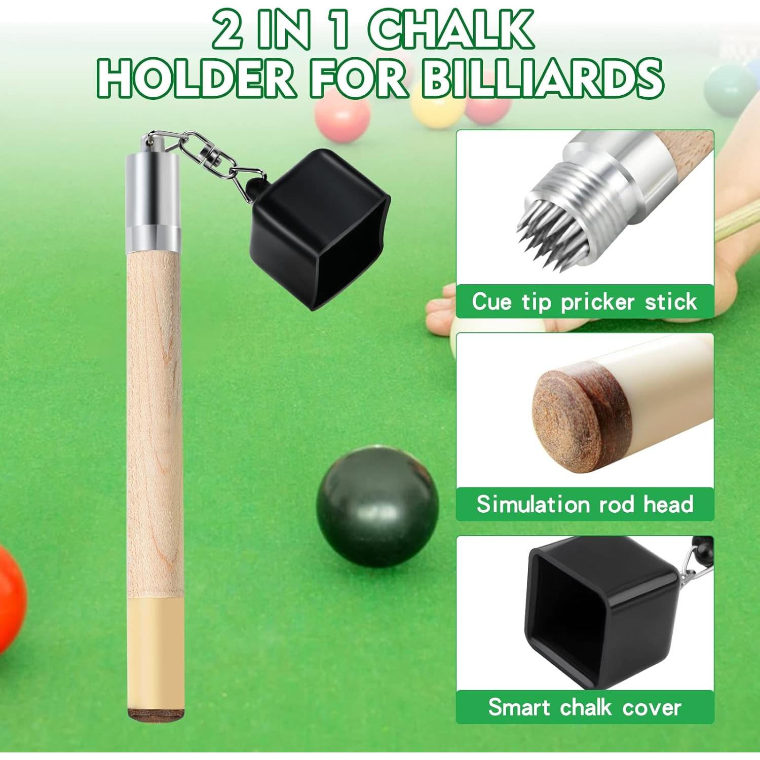 Soporte de Tiza de Billar Teekerwan 2 en 1 Portátil 18 cm