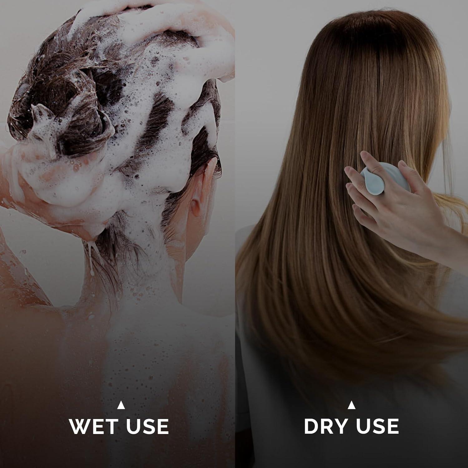 AIRSEE Hair Scrubber for Scalp, Soft Silicone Bristles for Hair Growth Deep Cleansing and Stress Relaxation, Hair Scalp Massager for a Dry,Itchy Scalp Dandruff Brush Scalp Exfoliator Wet Dry Hair Care