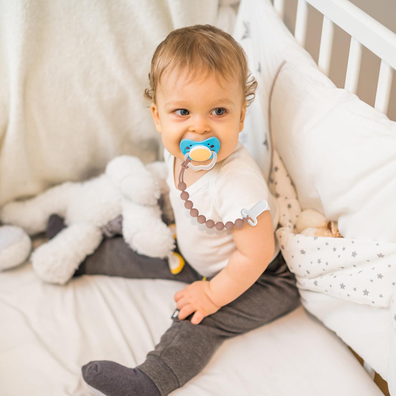 Clip de Chupete de Silicona 100% Grado Alimenticio - 6 Piezas