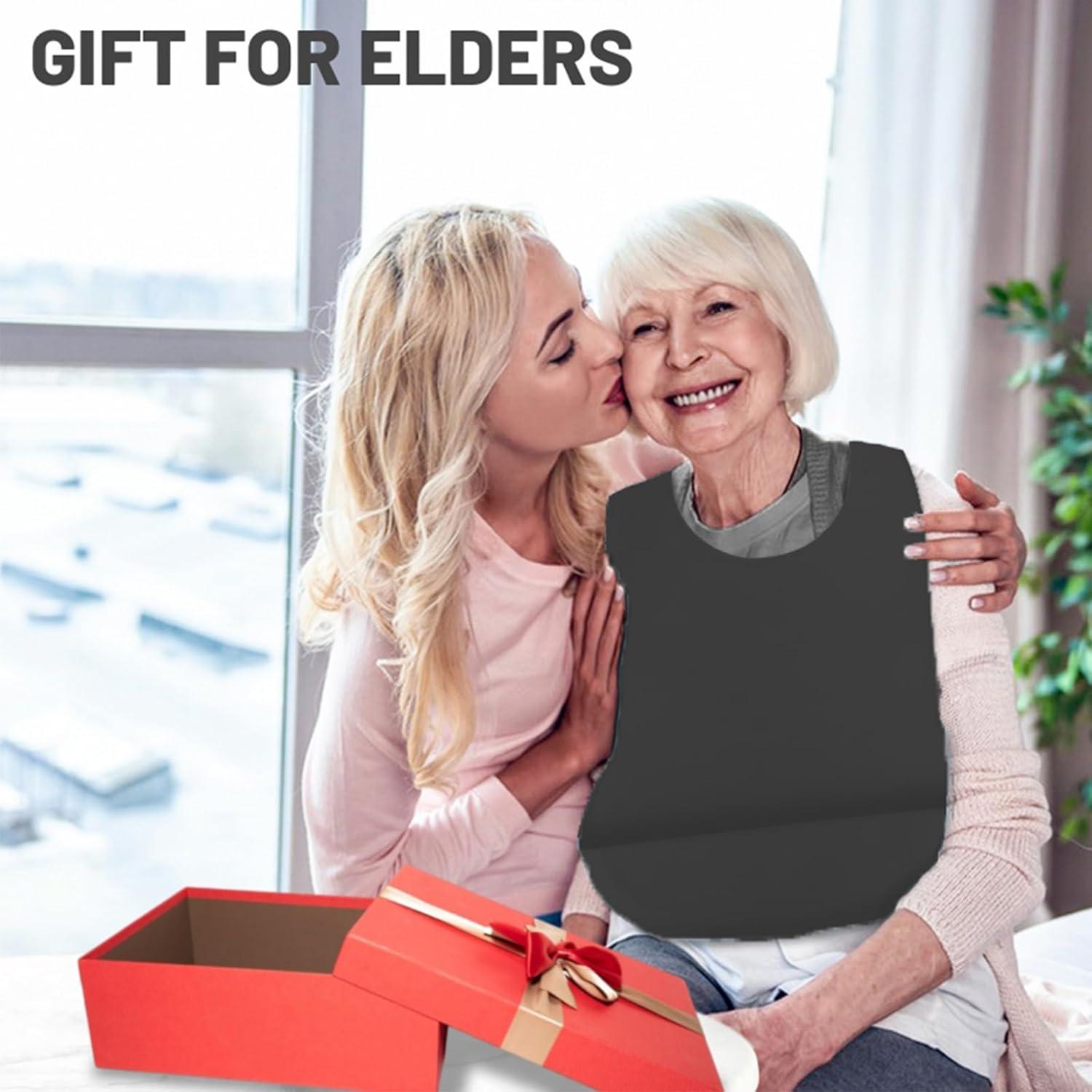 Babero Ajustable de Silicona para Adultos - Unisex Negro