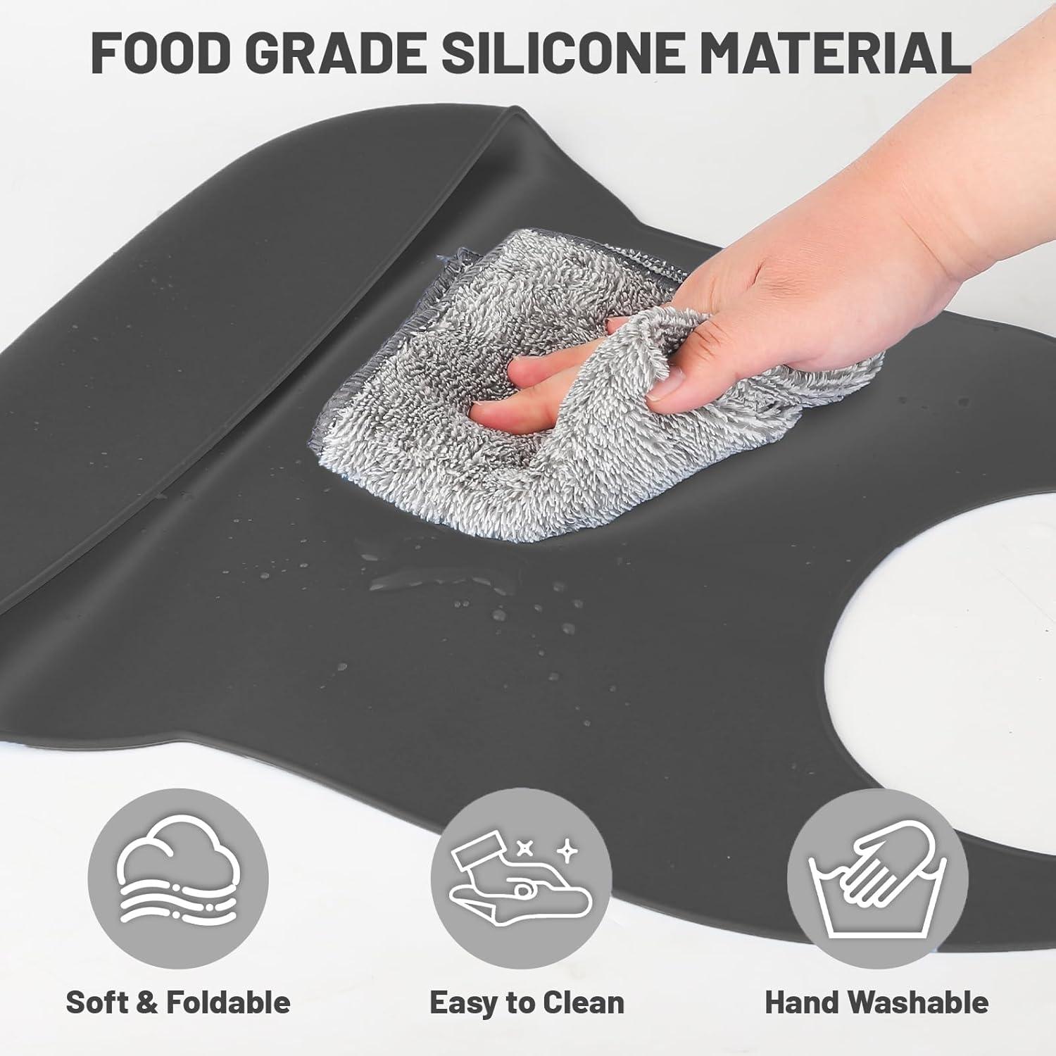 Babero Ajustable de Silicona para Adultos - Unisex Negro