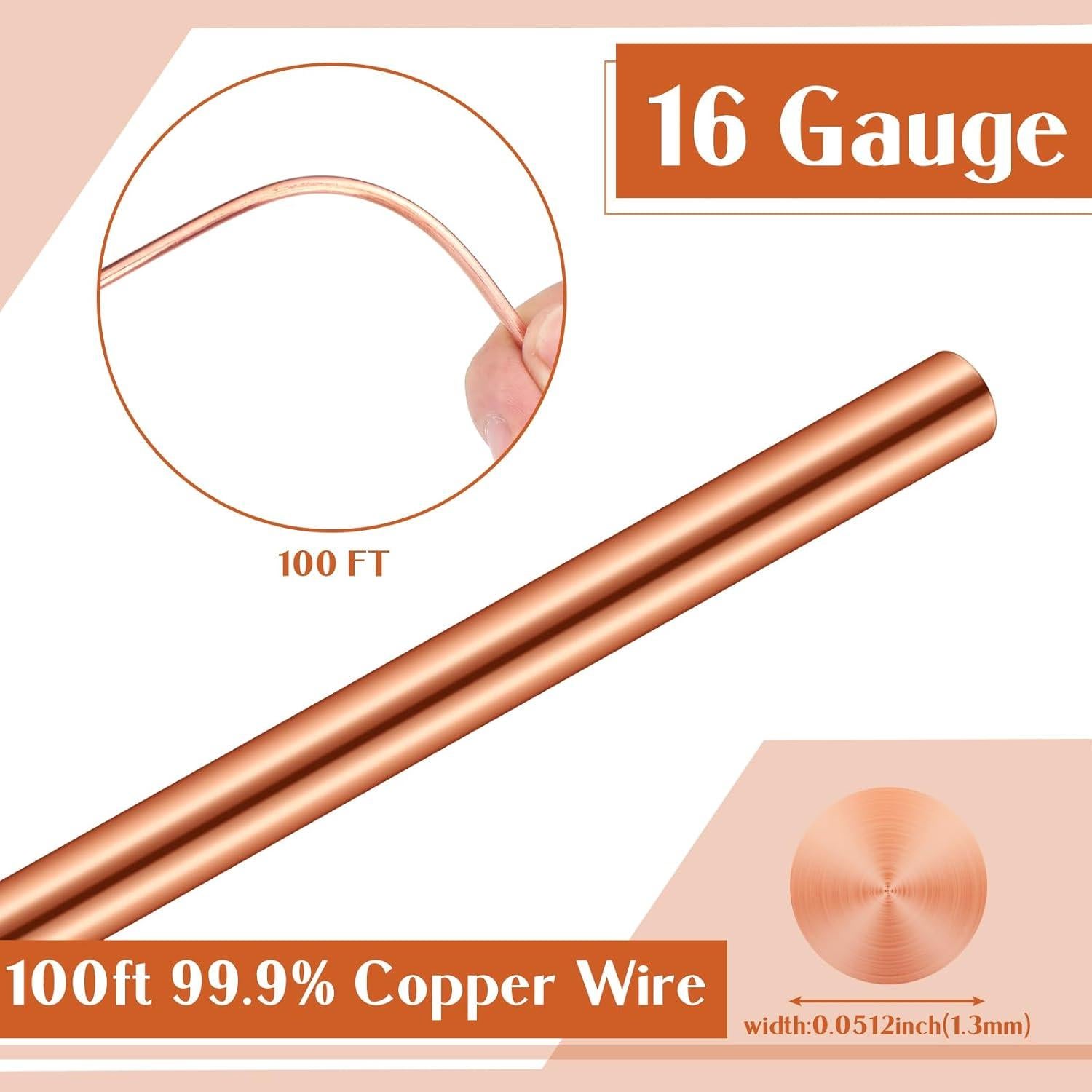 Alambre de Cobre 30.48m 16 AWG Therwen para Manualidades