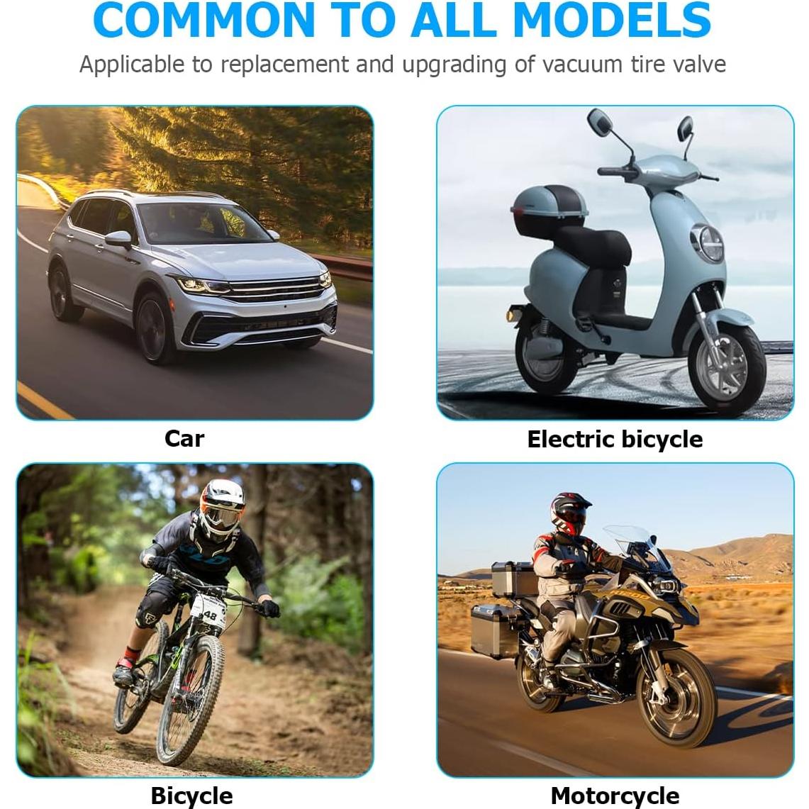 Tapa de Válvula de Neumático AUCELI 12 Piezas Hexagonal Negro