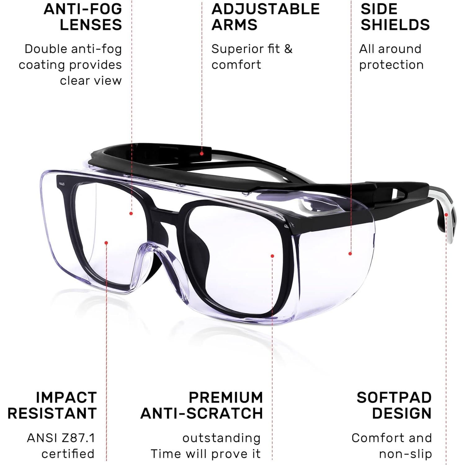 Gafas de Seguridad MORK&SUKY Antivaho para Gafas de Prescripción