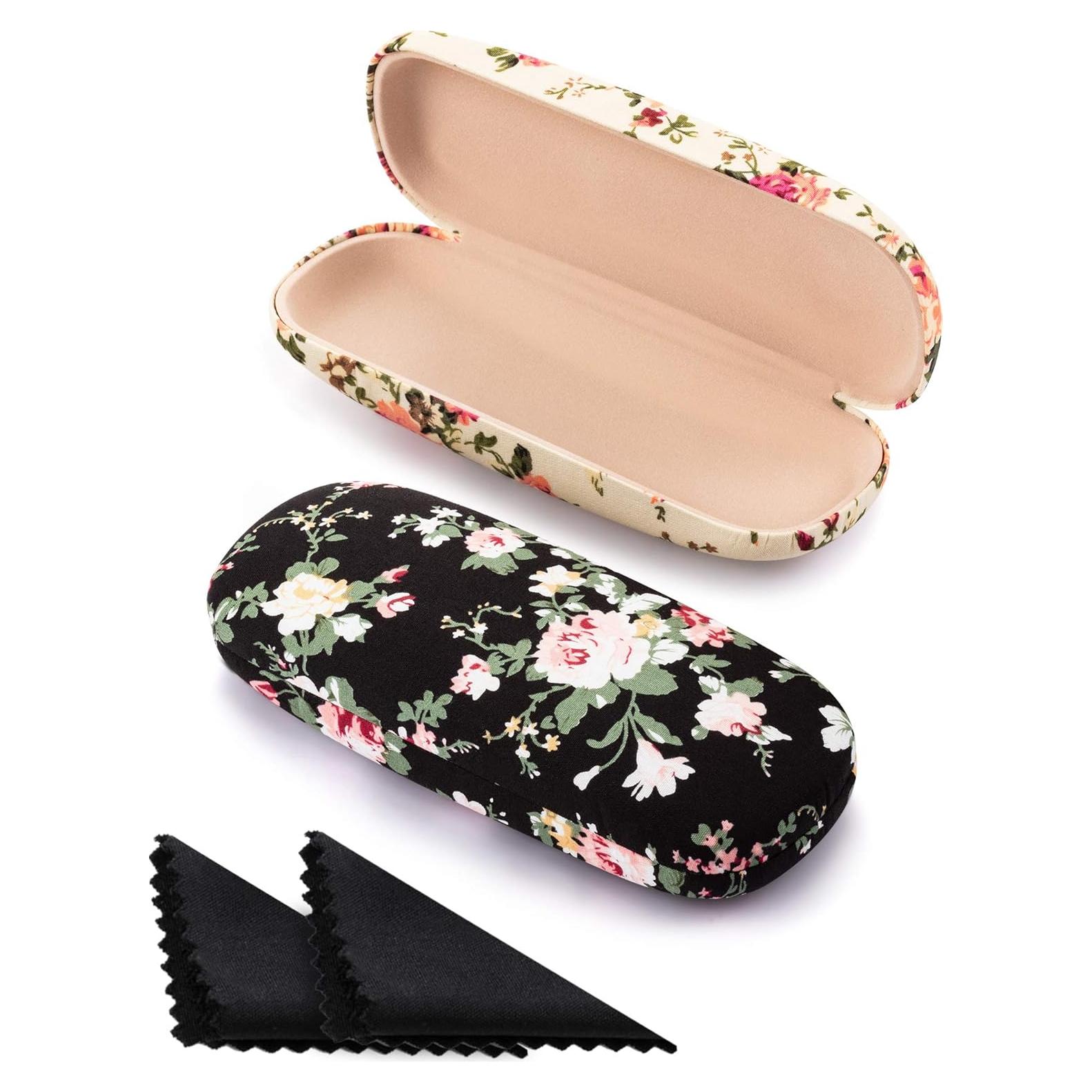 Estuche Duro para Gafas Weewooday 2 Pcs Floral Retro