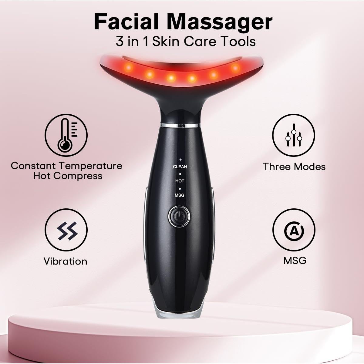 Masajeador Facial Portátil LATME AM-8003 con Calor y 3 Modos