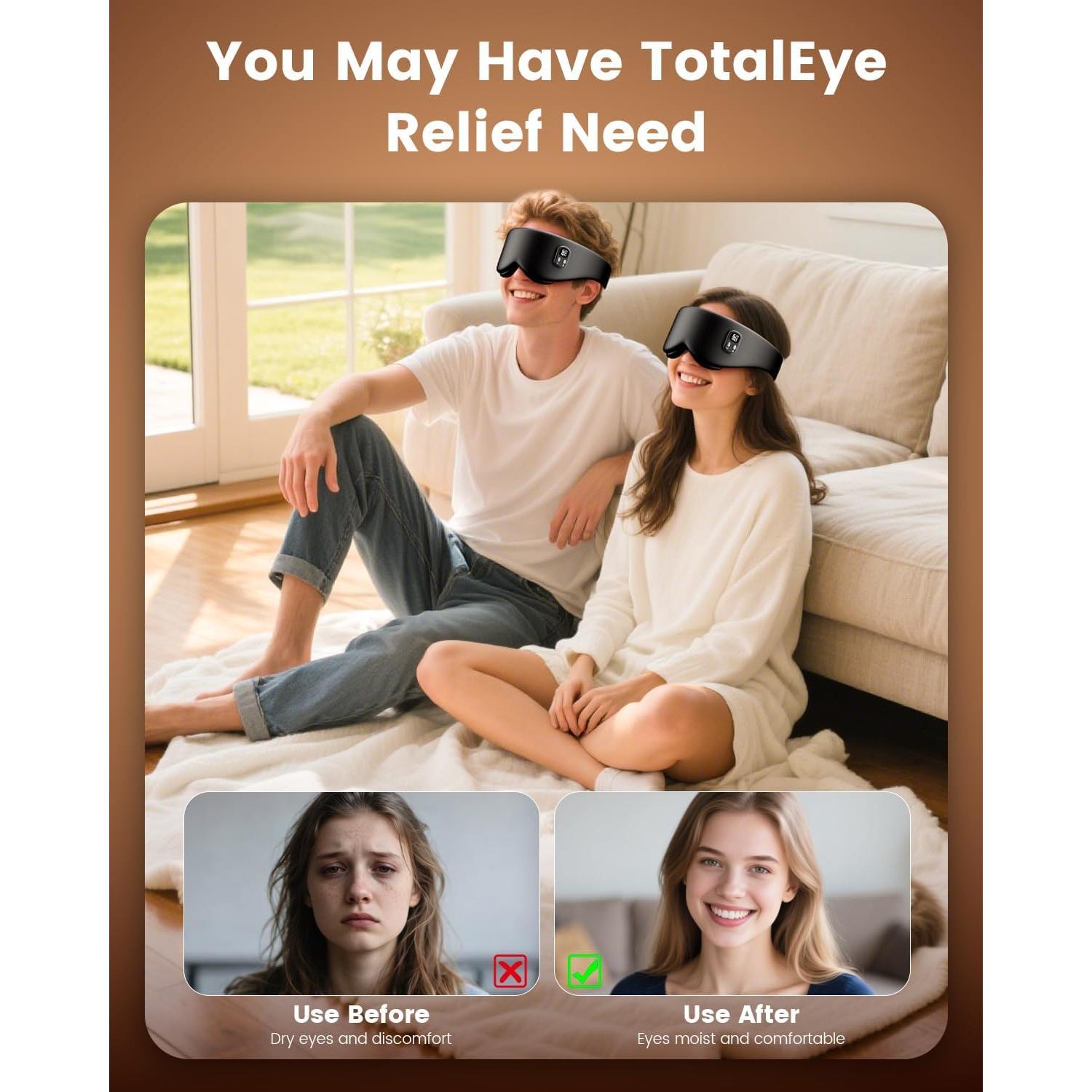 Máscara de Ojos Calentada Anydance Inalámbrica 4 Temperaturas