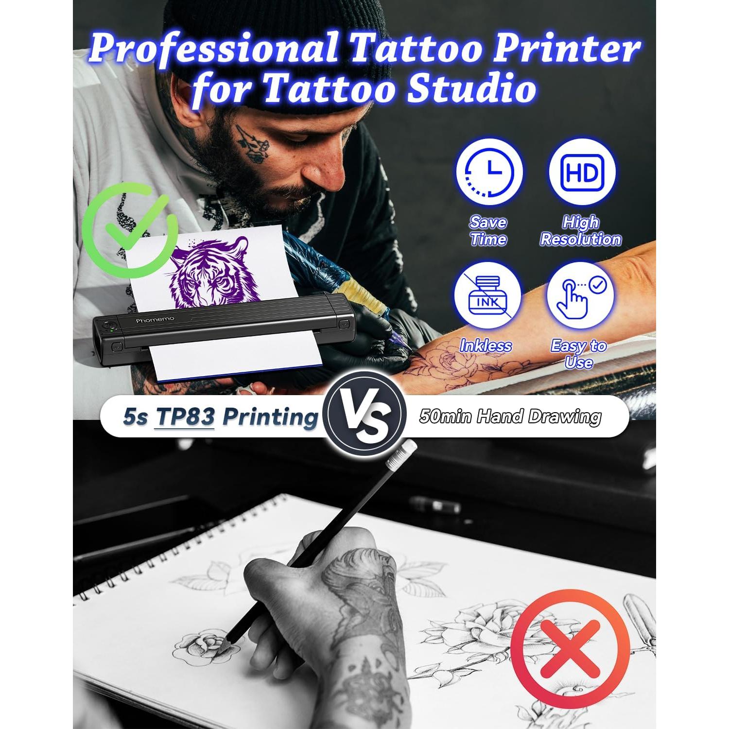 Impresora de Plantillas de Tatuaje Inalámbrica Phomemo TP83