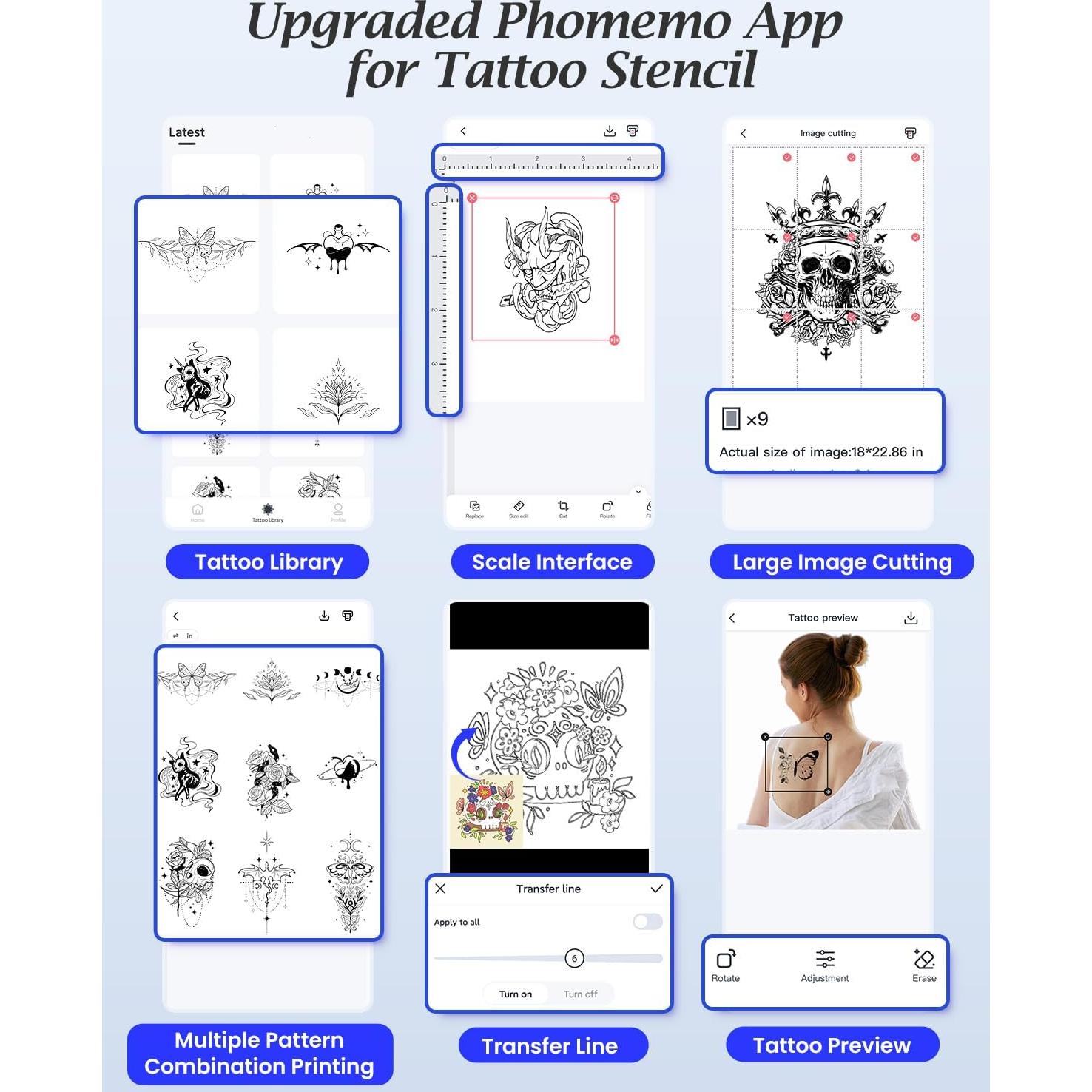 Impresora de Plantillas de Tatuaje Inalámbrica Phomemo TP83