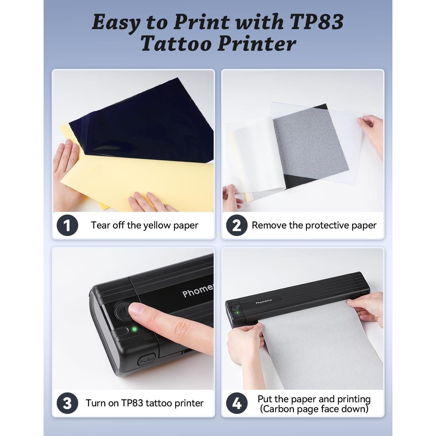 Impresora de Plantillas de Tatuaje Inalámbrica Phomemo TP83