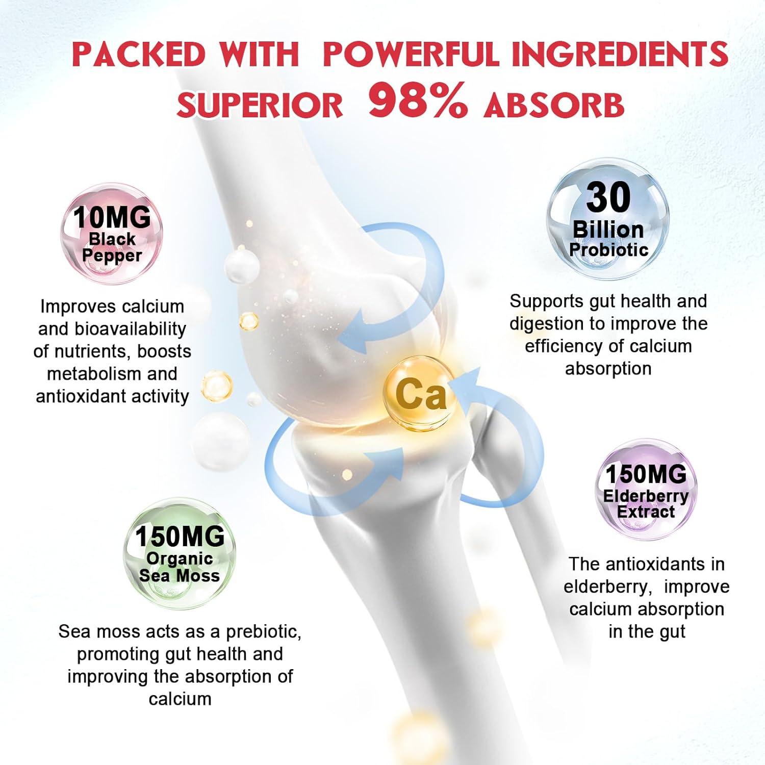 Gomitas de Citrato de Calcio GORNVB 1200 mg Sin Azúcar 60 Unidades