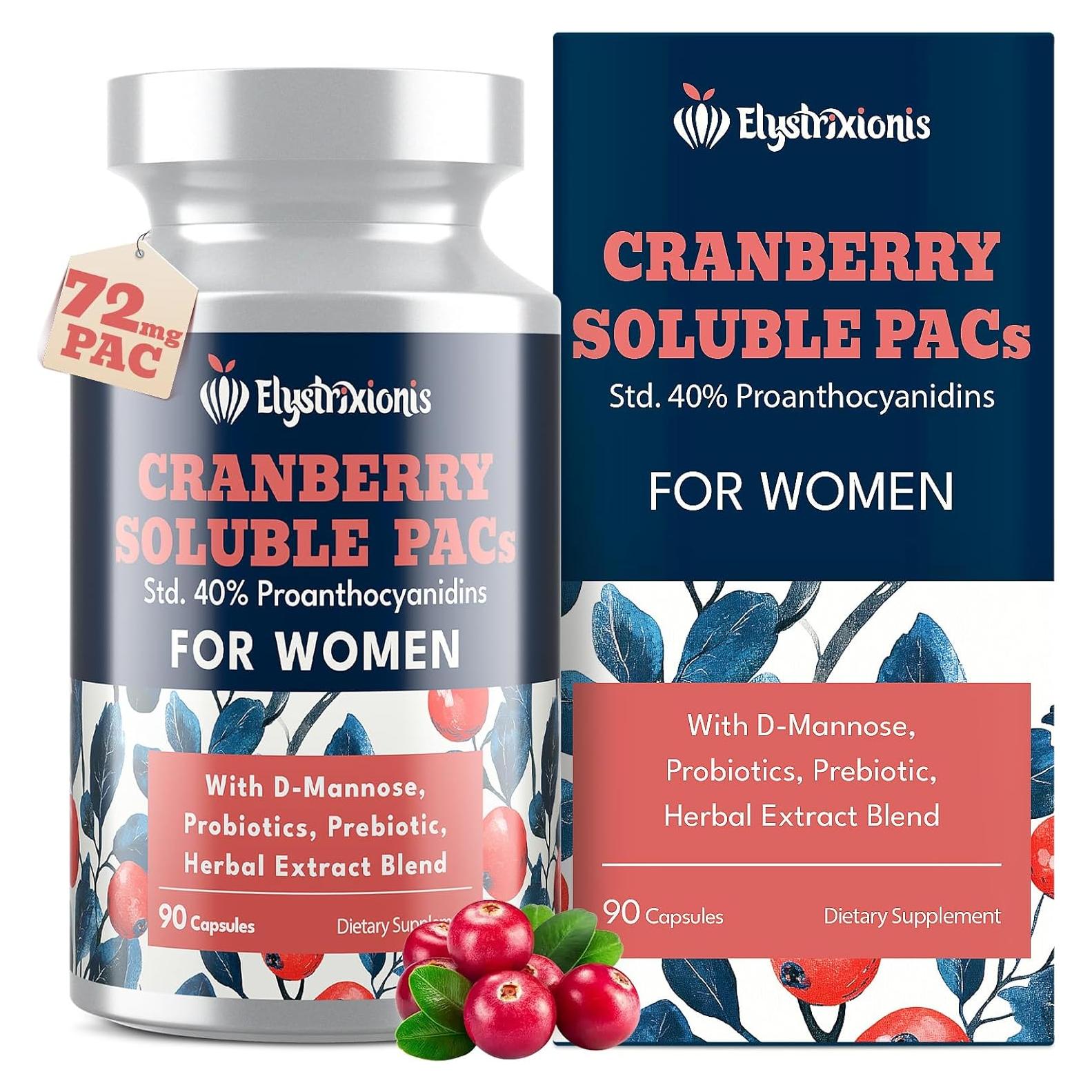 Suplemento de Arándano Elystrixionis 90 Cápsulas 72mg PAC