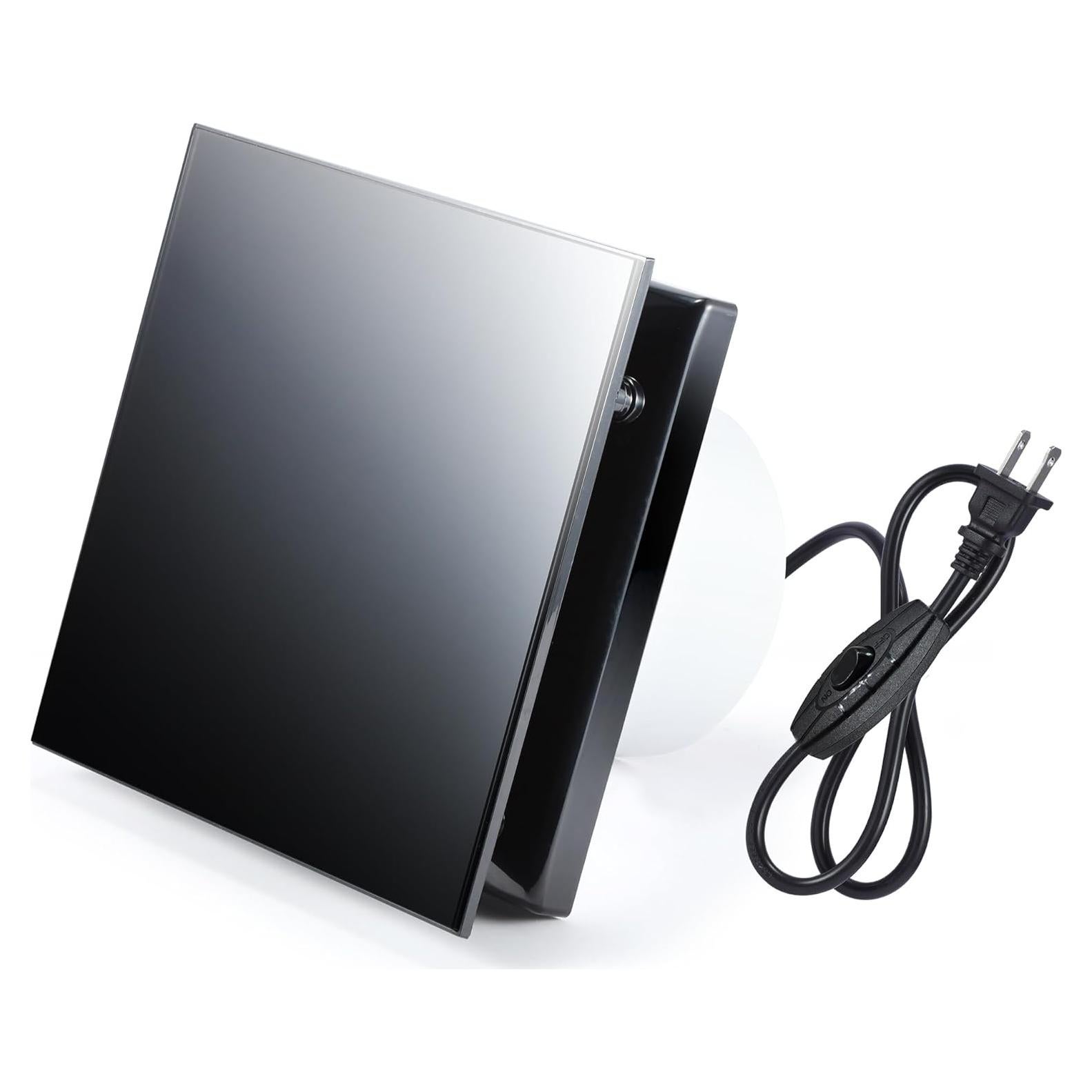 Ventilador de Ventana Hose Vary 4" con Panel de Vidrio Negro