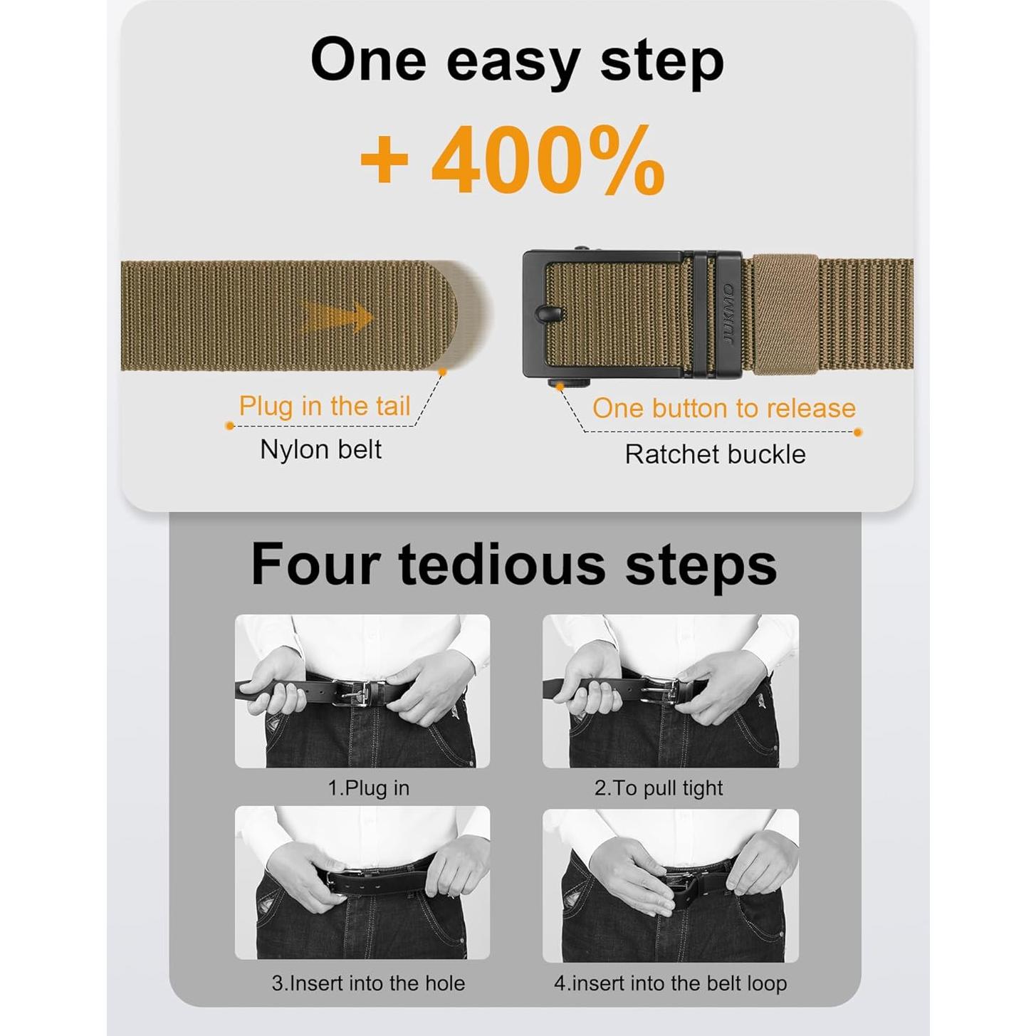 Cinturón de Golf JUKMO Táctico Nylon Automático Mediano