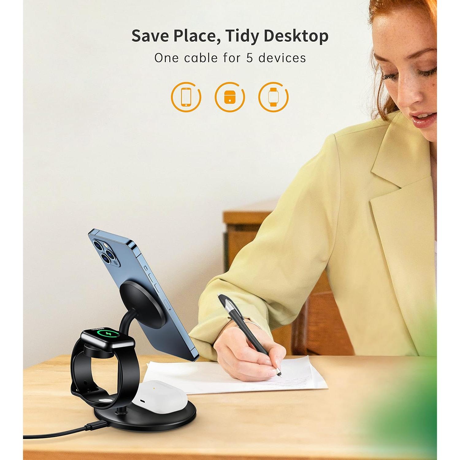 Estación de Carga Inalámbrica 3 en 1 XooFly con Adaptador 20W