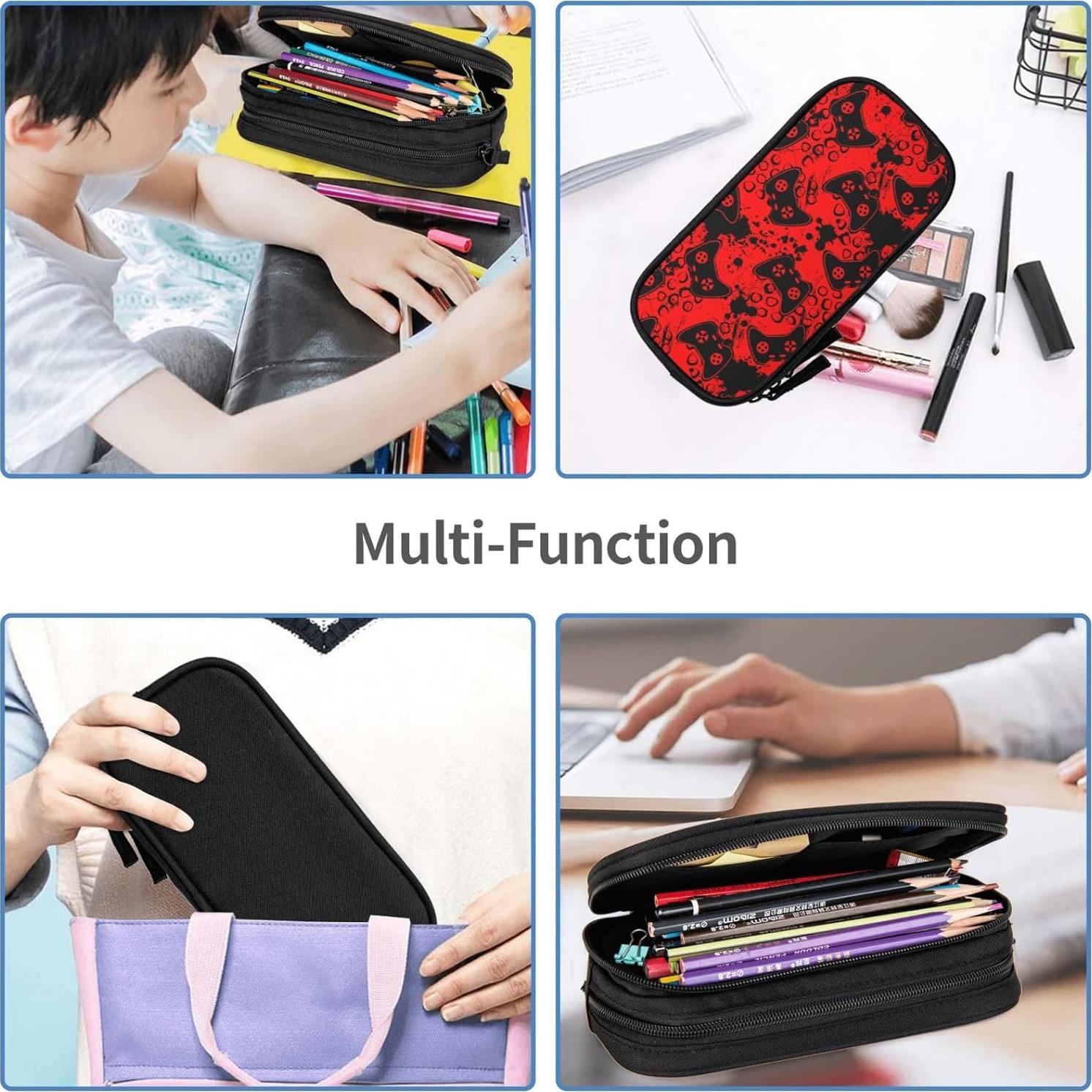 Estuche de Lápices Perinsto Gran Capacidad 21x10cm Rojo