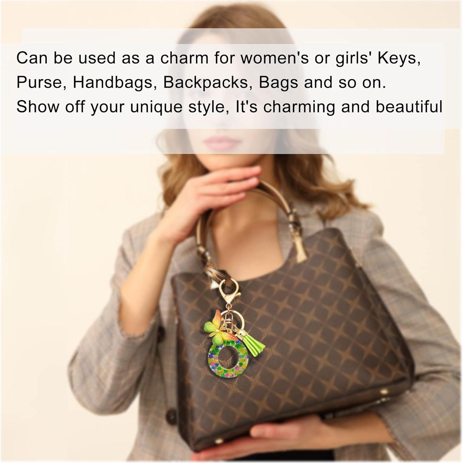 Llavero Inicial Personalizado TTYY para Mujeres Rosa Verde