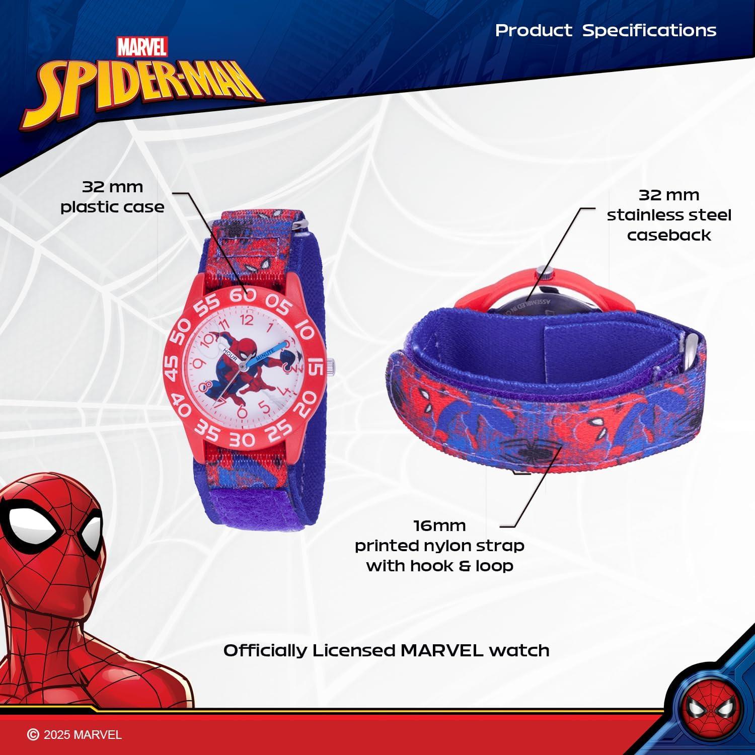 Reloj Marvel Spider-Man para Niños 32mm - Correa Nailon Azul