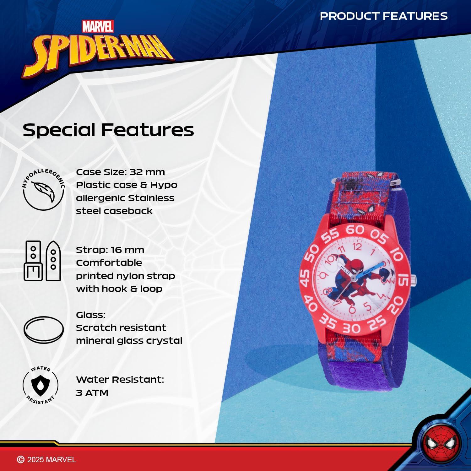 Reloj Marvel Spider-Man para Niños 32mm - Correa Nailon Azul