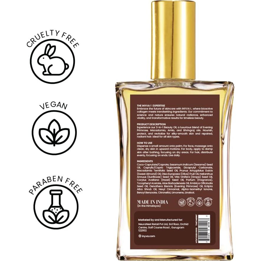 Aceite Seco de Belleza INYVA Elixir Radiance 100 ml - Hidratante