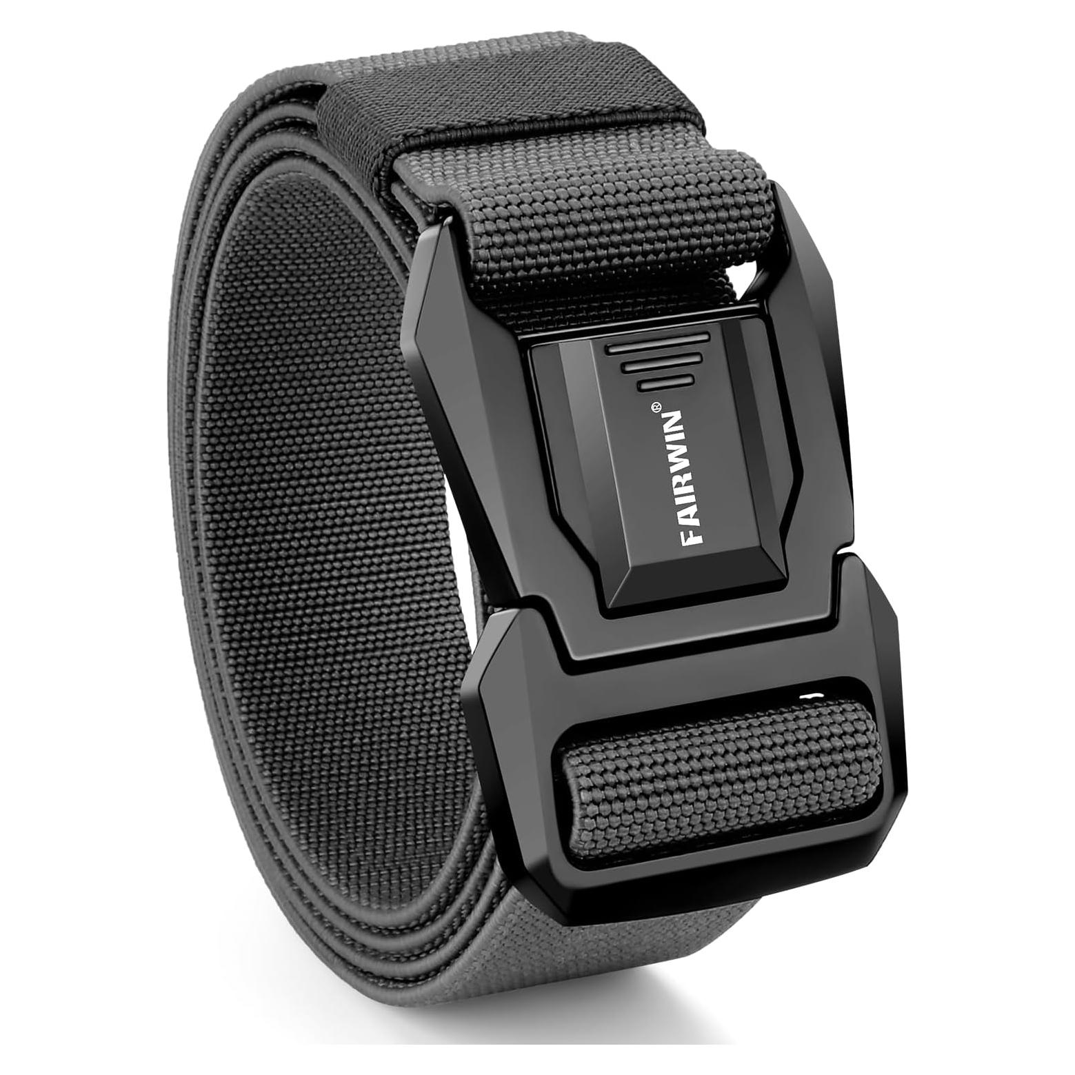 Cinturón FAIRWIN táctico de nylon elástico 115 cm gris