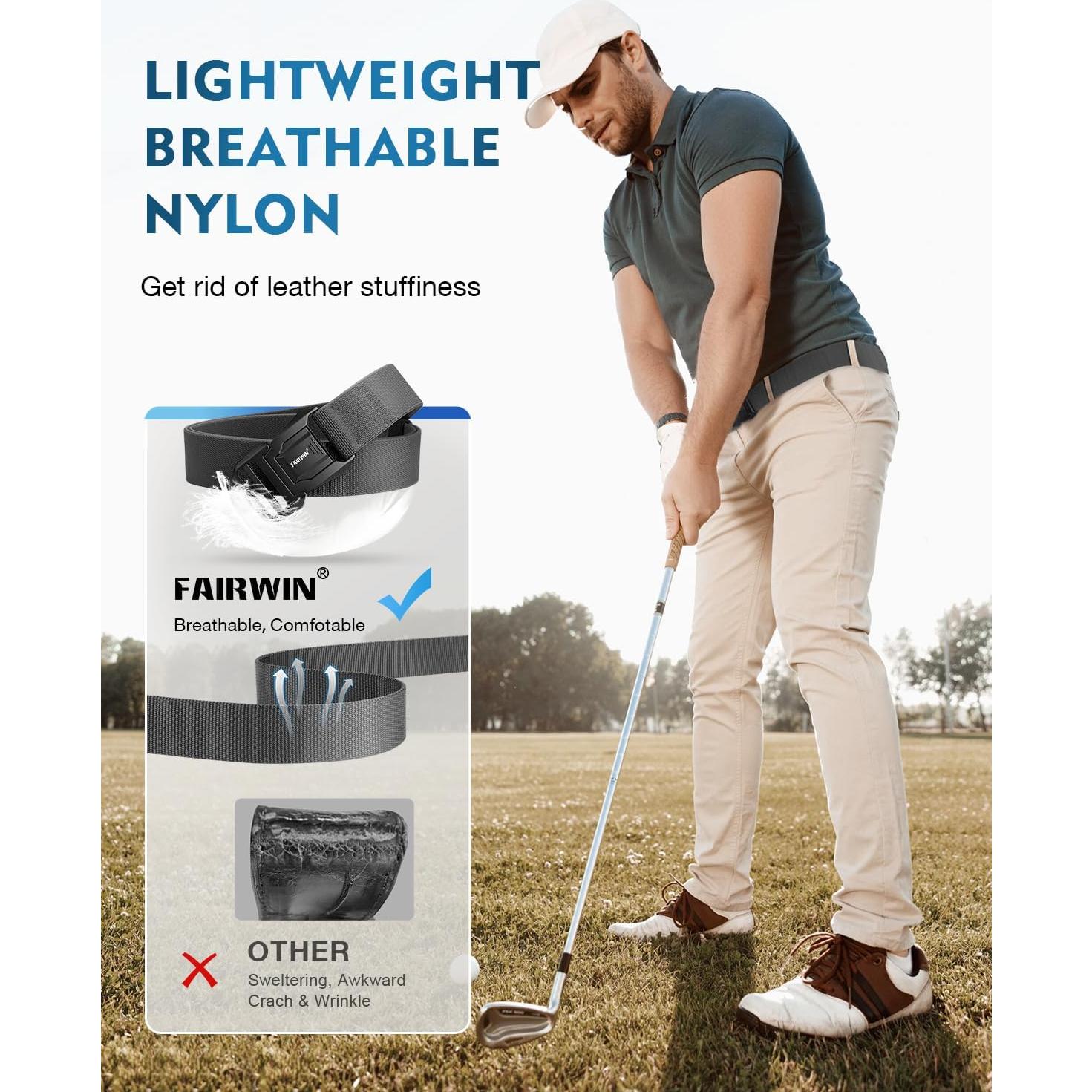 Cinturón FAIRWIN táctico de nylon elástico 115 cm gris