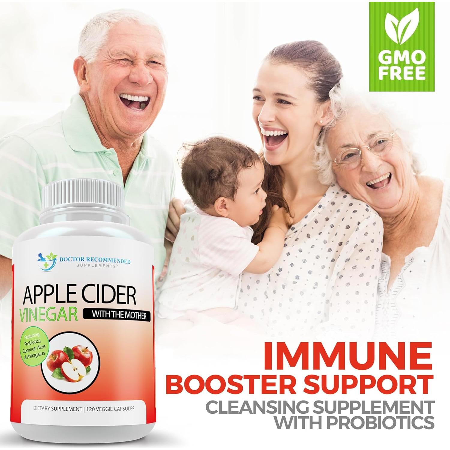 Cápsulas de Vinagre de Sidra de Manzana Orgánico 1500mg - 120 Unidades