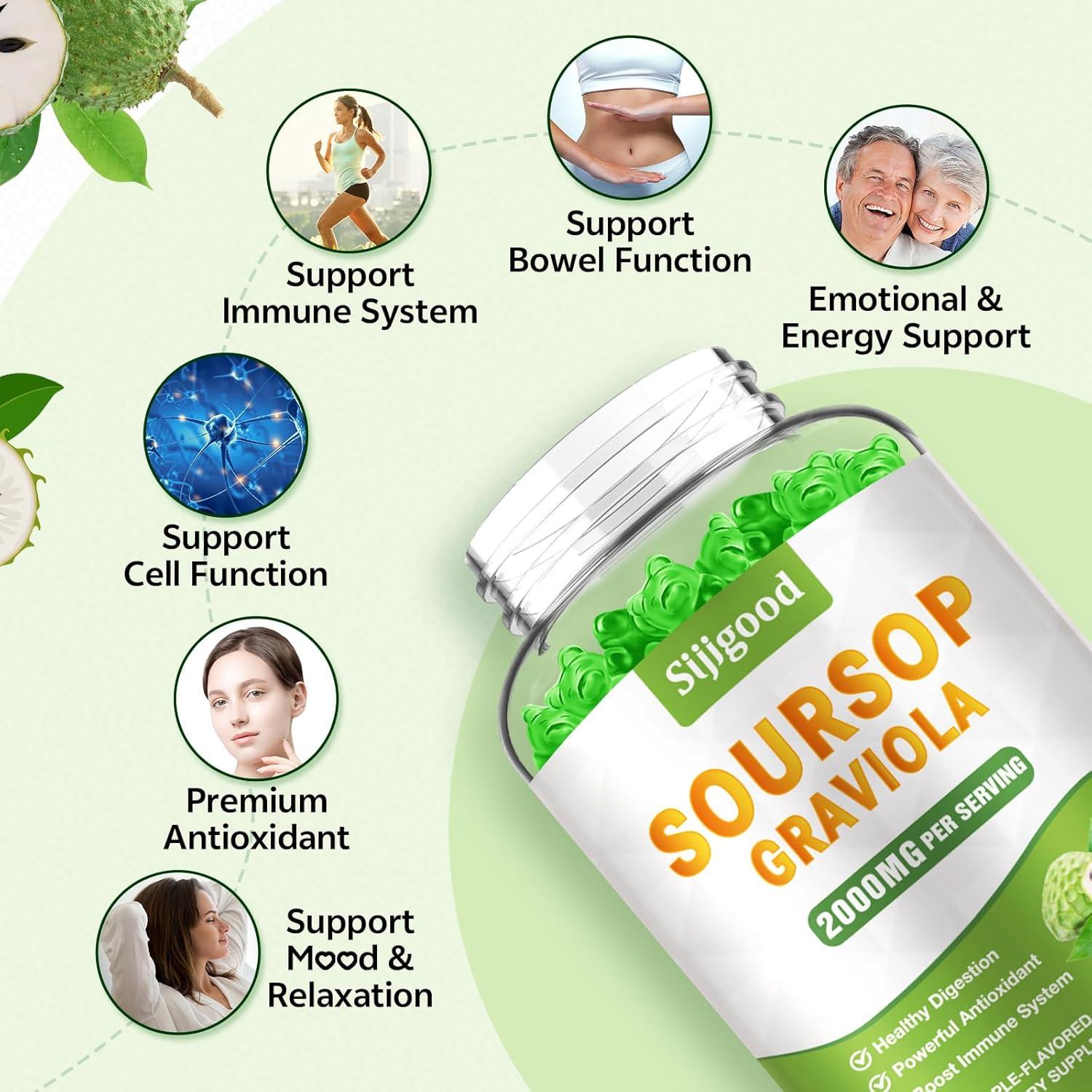 Gomitas de Graviola Sin Azúcar SIjigood - 60 Unidades