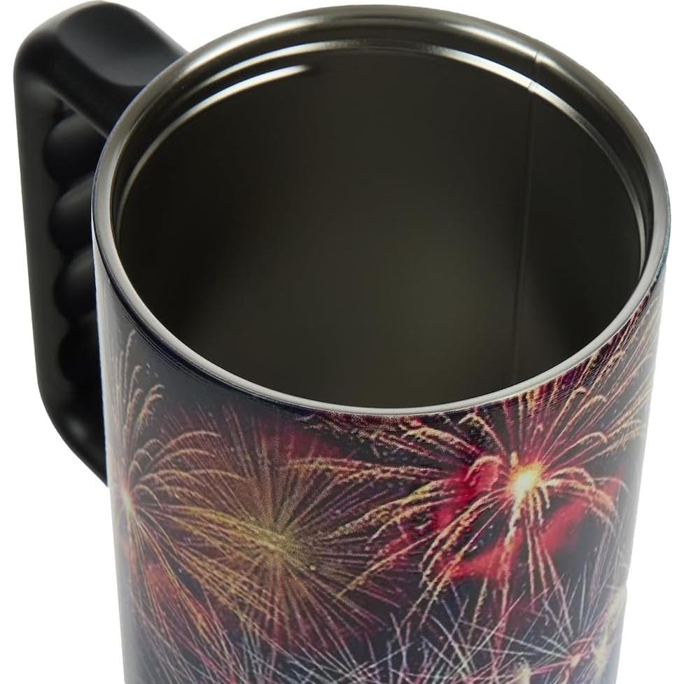 Taza de Acero Inoxidable Bioworld 1.18L Americana Fuegos Artificiales