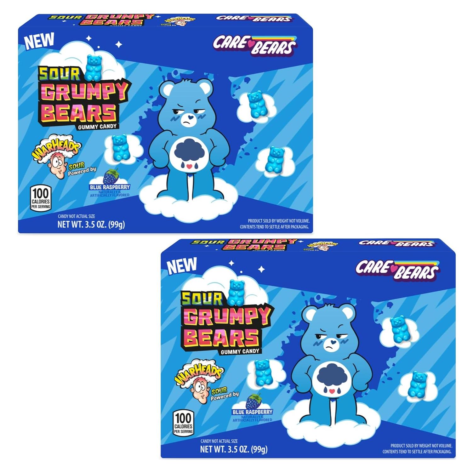 Ositos Grumpy Ácidos Warheads - Sabor Frambuesa Azul 99 g - 2 Paquetes