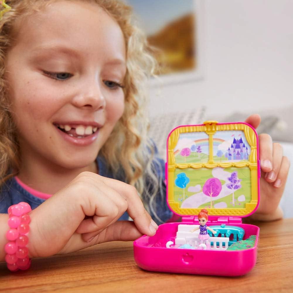 Compacto Polly Pocket Lil' Princess Pad con 3 Accesorios y Stickers