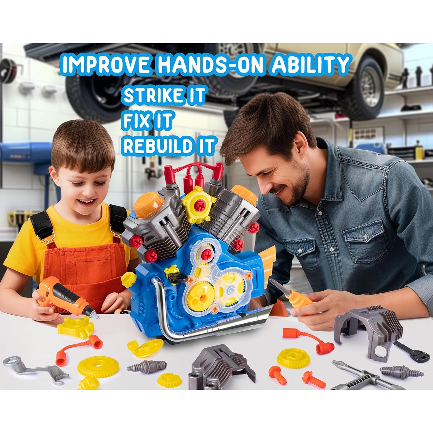 Kit de Construcción de Motor POFJOEQ 42 Piezas para Niños