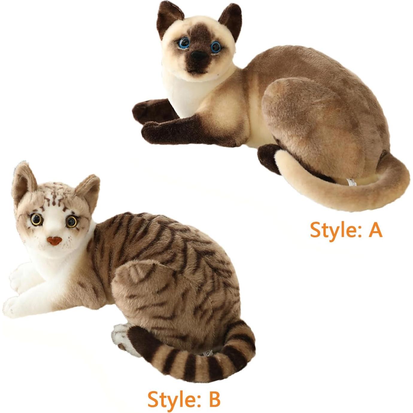 Juguete de Peluche Gato Siamés GUDVES 30 cm Realista