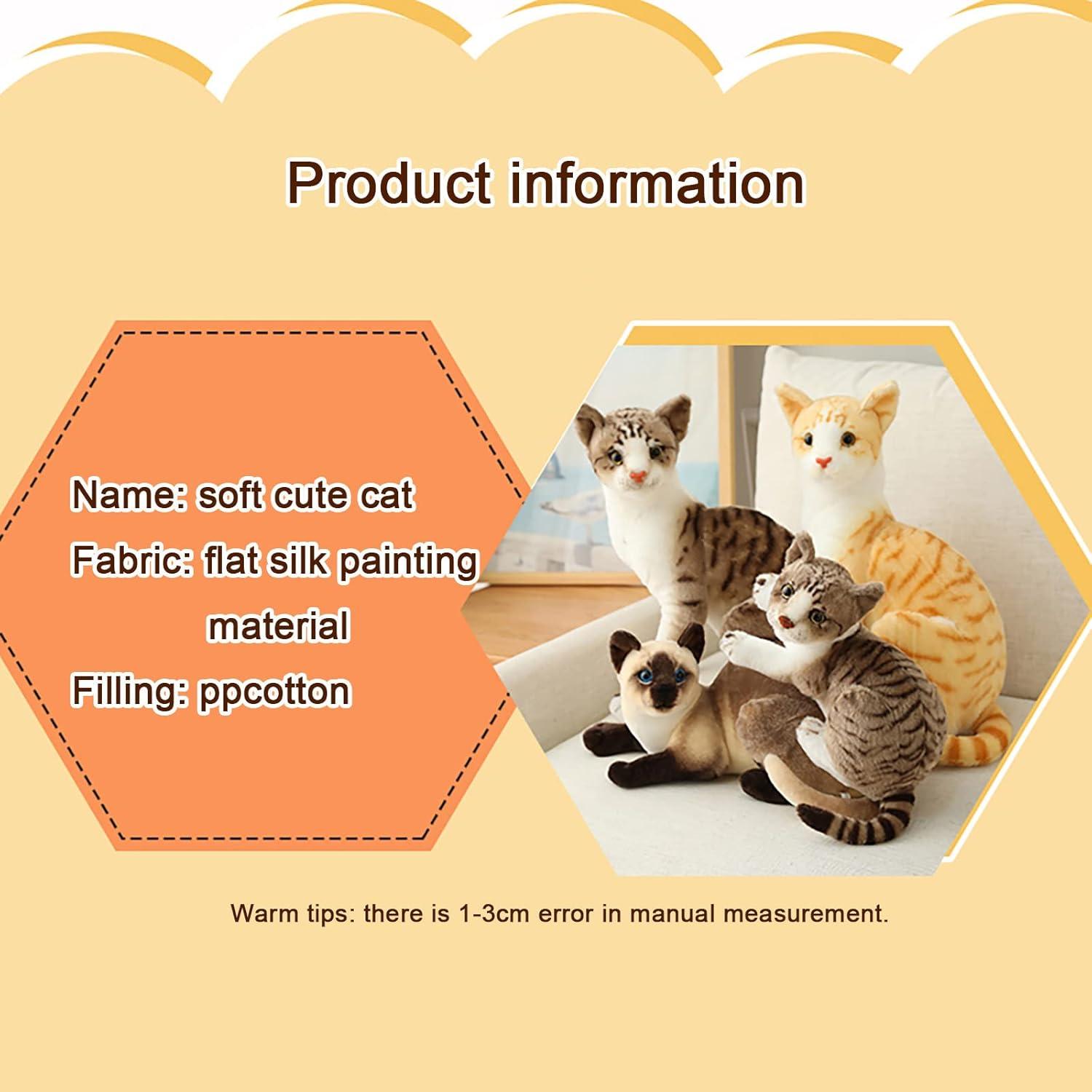 Juguete de Peluche Gato Siamés GUDVES 30 cm Realista