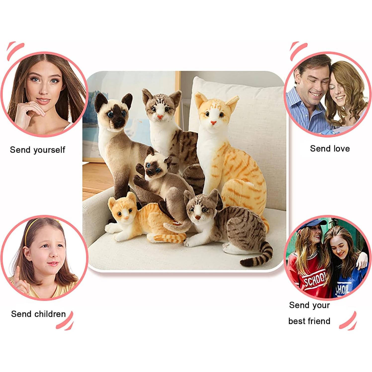 Juguete de Peluche Gato Siamés GUDVES 30 cm Realista