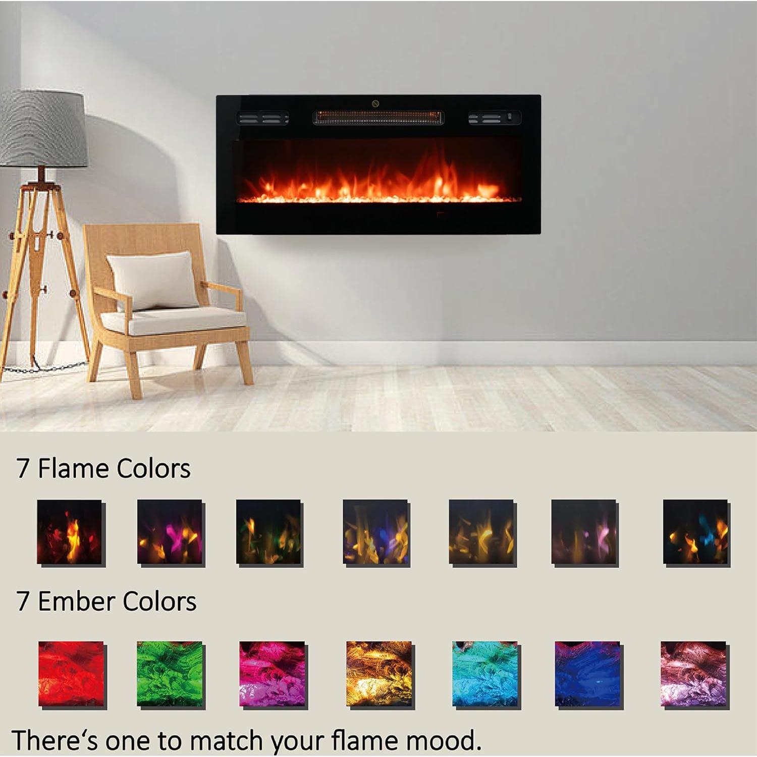 Chimenea Eléctrica FULEIWO FLAME 76.2x43.9cm 3D Silenciosa