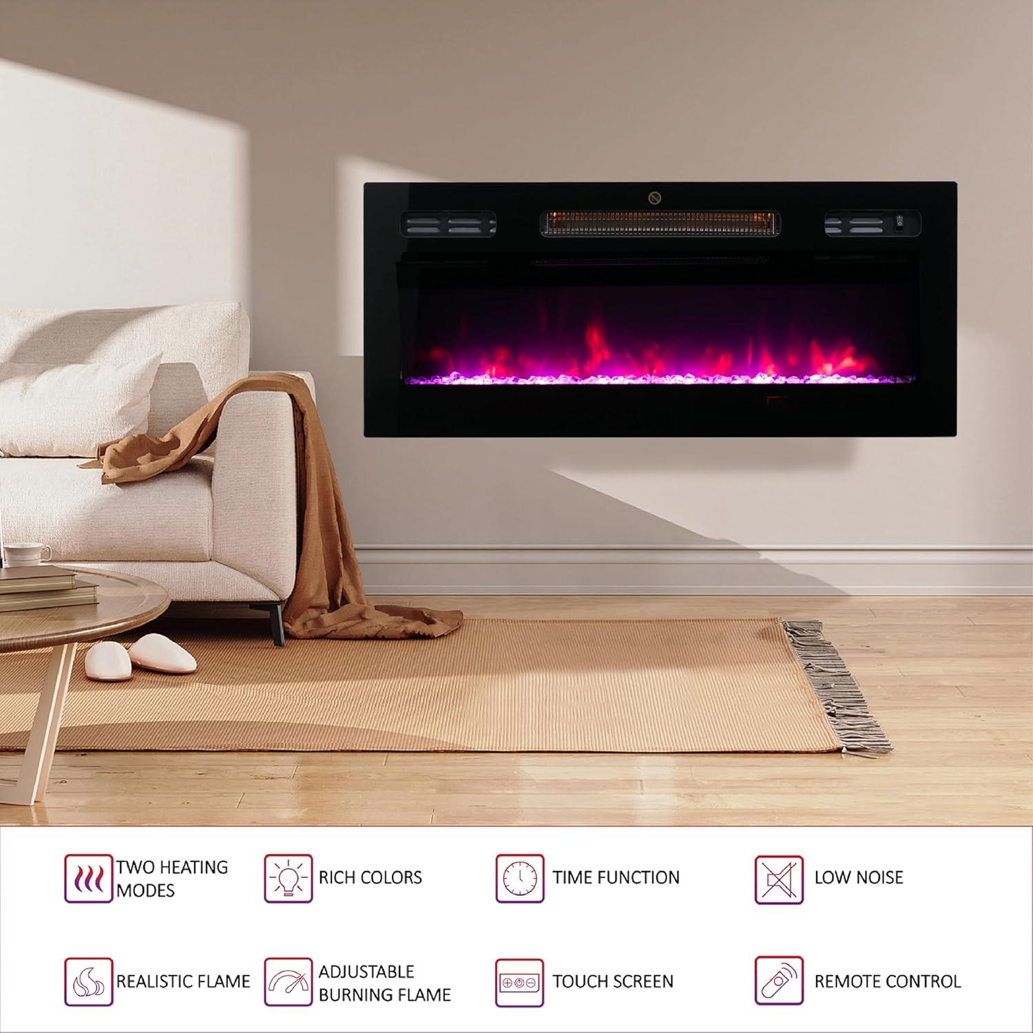 Chimenea Eléctrica FULEIWO FLAME 76.2x43.9cm 3D Silenciosa