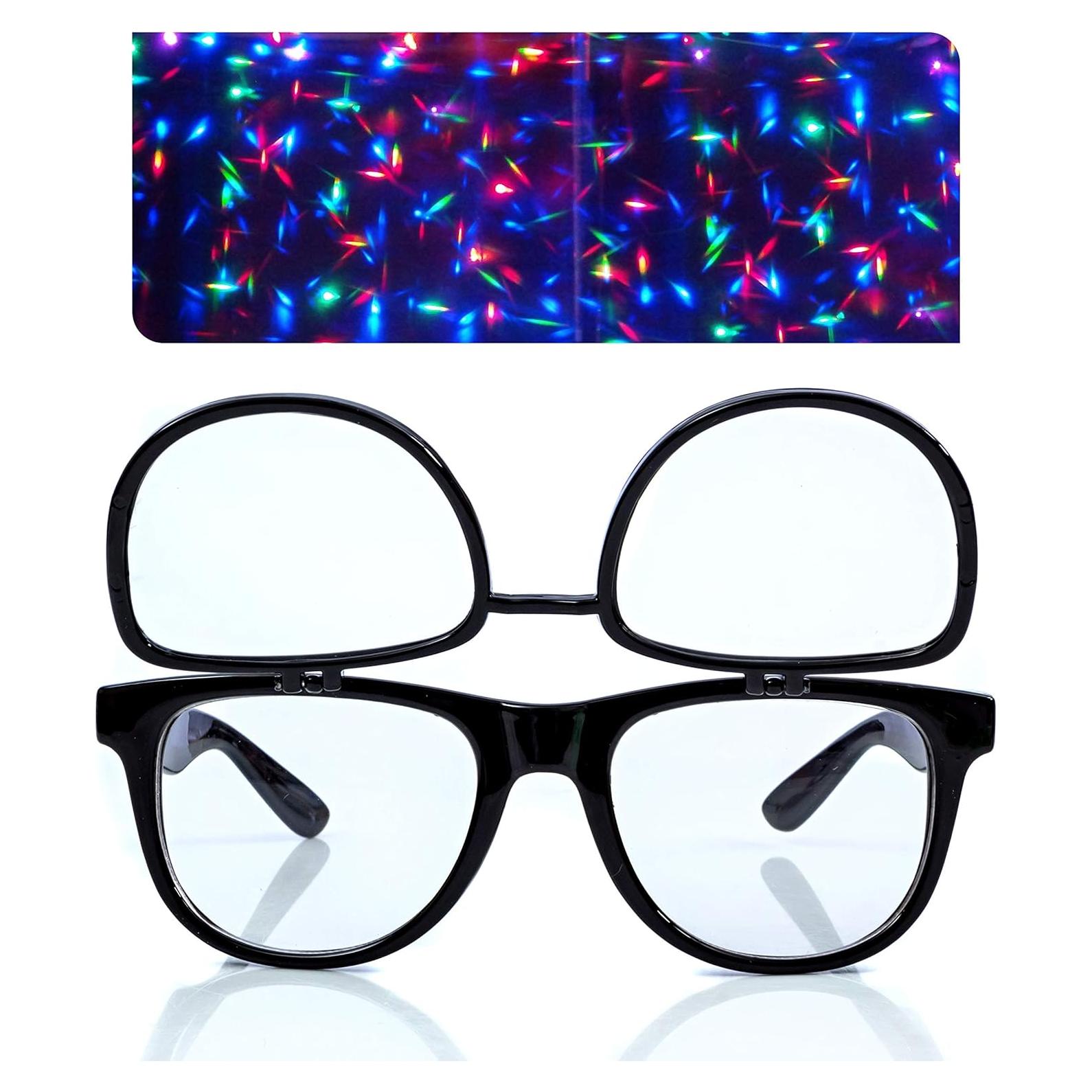 Gafas de Difracción Abatibles Plur Vision - Lentes Claras para Rave