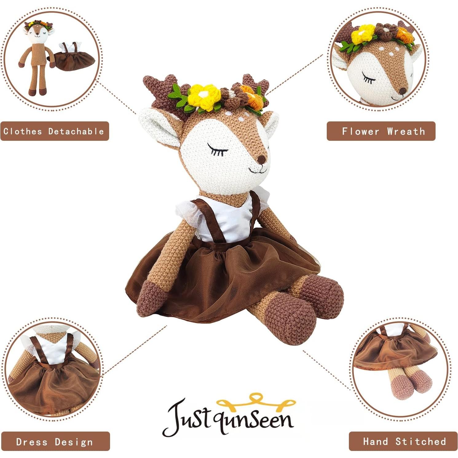 Animal de Peluche Ciervo Bailarina JUSTQUNSEEN 43 cm Marrón