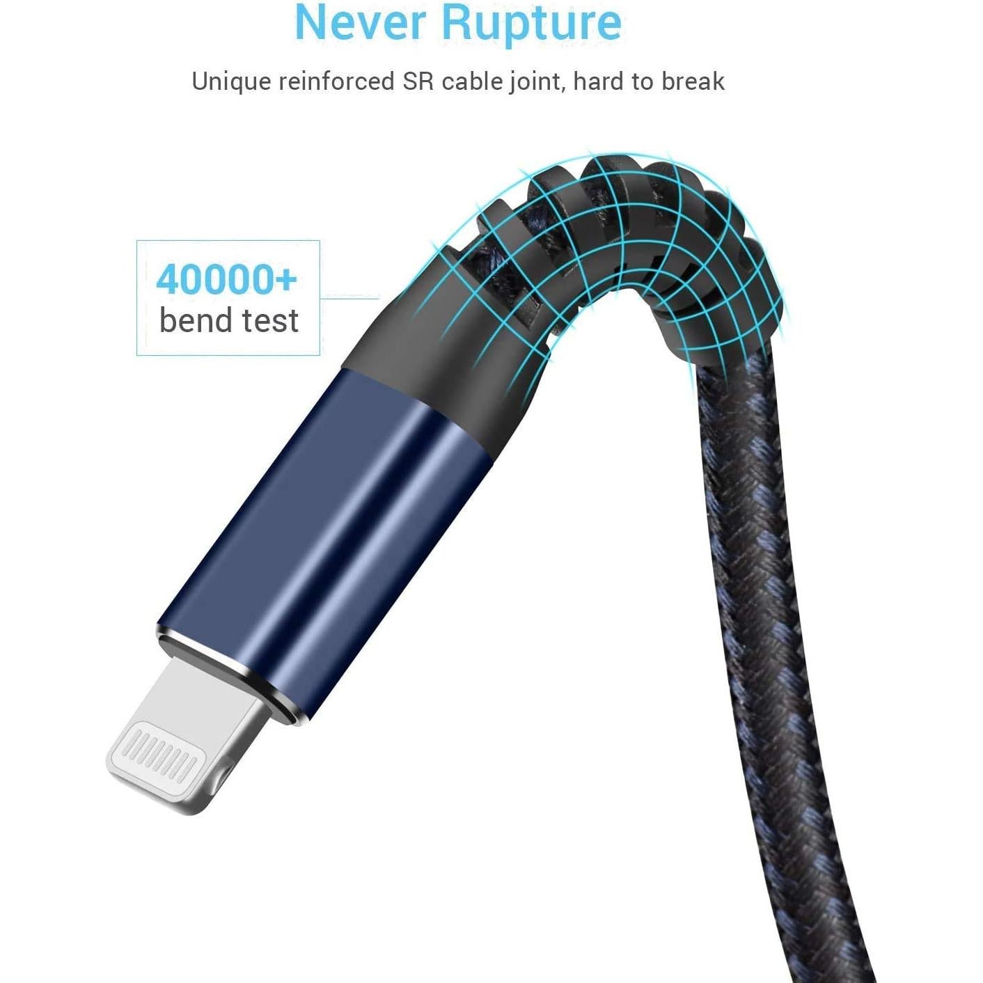 Cable de Carga Rápida MFi 30cm SMALLElectric Azul 2Pack