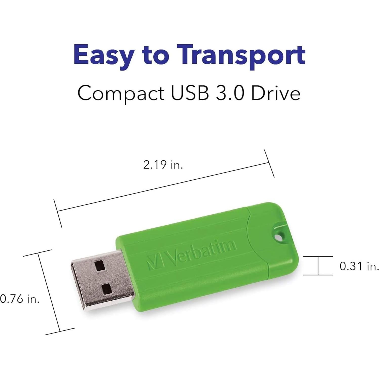 Pendrive Verbatim 128GB USB 3.2 Retráctil 3 Pack Multicolor