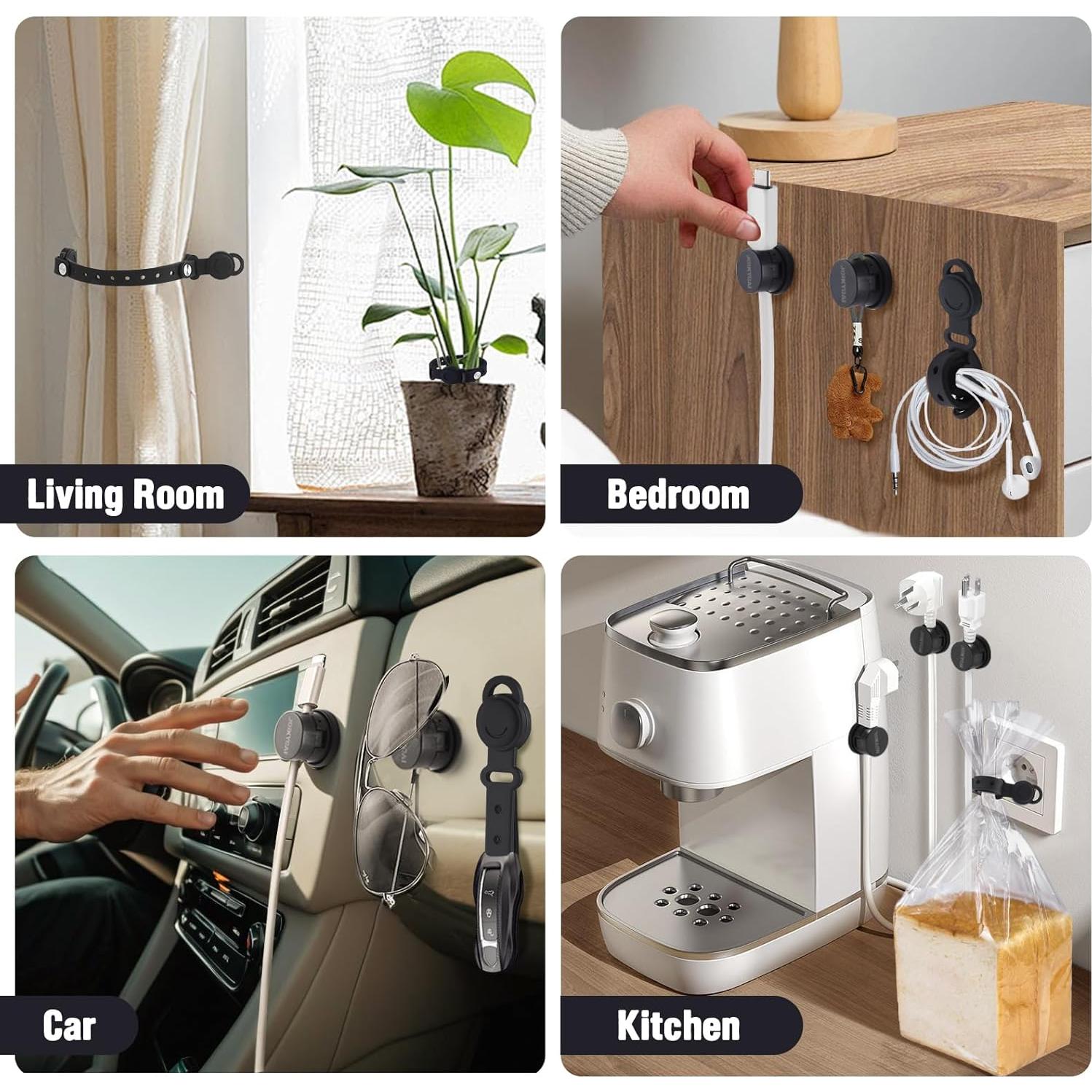 6 Sujetadores de Cables Rotativos JOIKYCAI + 5 Lazos Magnéticos